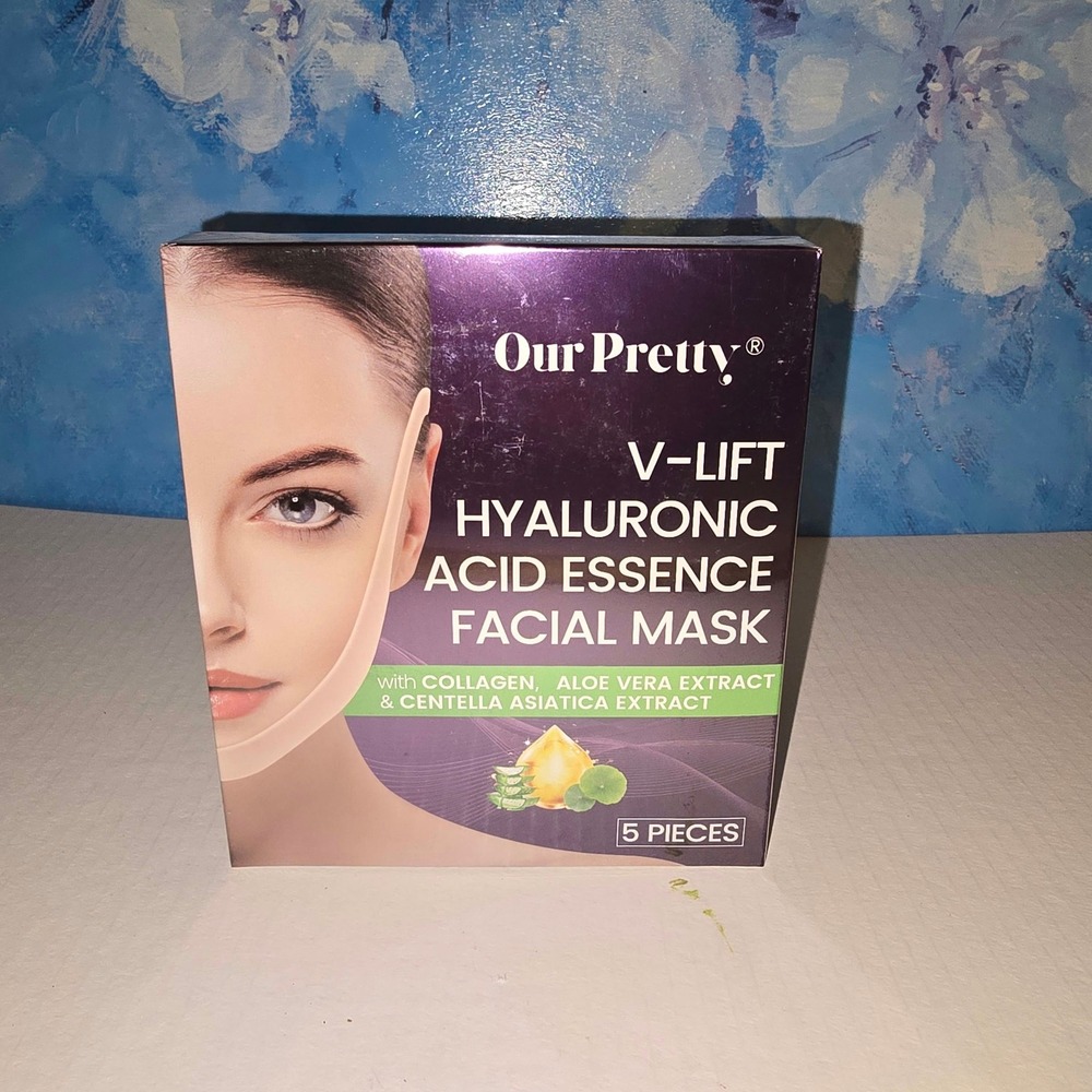 Our Pretty V-Lift Hyaluronic Acid Essence Facial Mask 5 Pieces Collagen Aloe